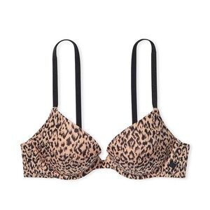 Victoria’s Secret Brown Leopard Print Smooth Push Up T-Shirt Bra 32C